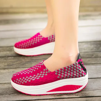 2023 Noi Femeile Platforma Pantofi Primavara-Vara Moda Banda Elastica Țese Pene de Adidasi pentru Femei Doamnelor Înălțimea Creșterea Pantofi