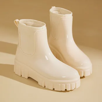 Moda Noua Femeie Cizme de Ploaie Calde de Iarnă pentru Femei Ploaie Pantofi Impermeabil de Cauciuc în aer liber, Drumeții Cizme Anti-Alunecare Rainshoes Pentru Femei