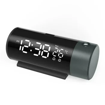 Ceasuri Taxa de Amânare Alarmă de Proiecție, Proiector Digital 180° CONDUS de Rotație USB Telefon Dual Ceas Dormitor Termometru Noptiera