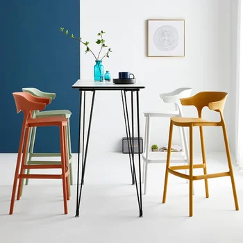 Minimalist Modern, ridicat piciorul de bar scaune, acasa, balcon, în aer liber, bar scaune plastic, creativ spătarele