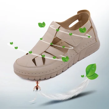 Femei Sandale Gol Afară de Pantofi de Plaja Cârlig & Bucla de Pene de Moda Retro Sandale cu Talpă Groasă Designer Sandales SIKETU Brand 2023