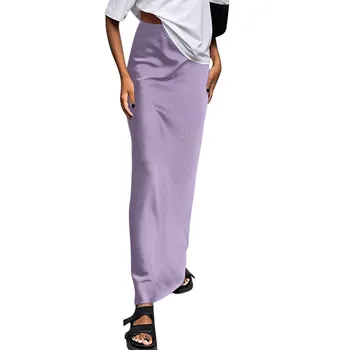 2024 Nou Fustele Femeilor de Bază Jumătate Lungime Strans Fusta Lunga Mijlocul Talie Culoare Solidă Direct Fuste Casual Moda Streetwear