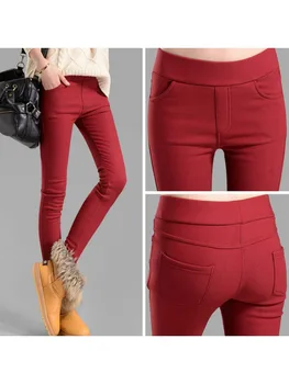 2023 Nou de Talie Mare Cald Casual Slim Stretch Pantaloni pentru Femei de Iarnă Fleeve OL Jambiere Pantaloni de Catifea Groasă de Creion Pantaloni sex Feminin