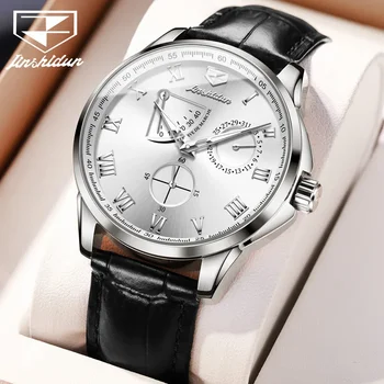 Jinshidun ceas brand la modă mici independente, secunda cadran cu calendar complet automat mechanical ceas barbati ceas