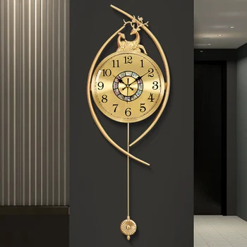 Liniște Nou Design Ceas De Perete De Epocă De Aur De Lux Elegant Nordic Pendul Ceas De Perete Digital Creative De Lux Reloj Comparativ Decor Acasă