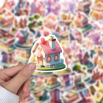 Desene animate 3d Casa Autocolante Non-repetarea Autocolante Impermeabil de Desene animate 3d Casa Set de stickere pentru Diy Huse de Telefon pentru Skateboard-uri