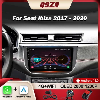 QSZN Pentru Seat Ibiza 2017 - 2020 Radio Auto Multimedia Player Video de Navigare GPS, 4G, Android Carplay 12 Autoradio 2K QLED Stereo