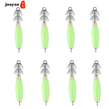 1 Buc 16 G De Plastic Verde Luminos Calmar Jiguri Cârlige Calmar Momeli 32 Ace Strălucire Puternică Sepie Cârlig De Pescuit Momeală Undiță