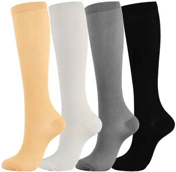 Ciorapi Compresivi Bărbați Genunchi Ridicat 30 MmHg Edem Diabet, Varice Funcționare A Călători Sport De Compresie Ciorapi Asistenta Șosete