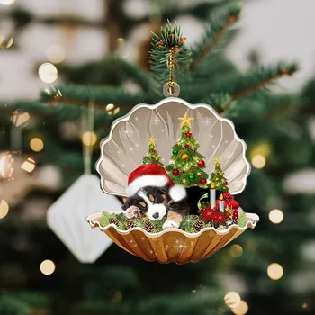 Pomul de crăciun de Decorare Pandantiv Drăguț Cățeluș Shell Pandantiv Jucării pentru Copii Cadouri de Vacanță de Crăciun de Decorare elemente de Recuzită de Anul Nou