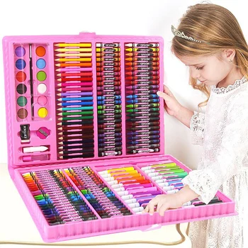 42pcs Copiii de Artă Set de Pictura in Acuarela, Creion Pastel Apă Stilou, Culori, Instrumente de Desen pentru Copii Cadou de Artă Jucărie Creion