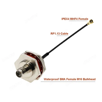 IPEX4 MHF4 de sex Feminin să rezistent la apa SMA Female Peretele M16 RF1.13 Cablu 3g 4g WIFI Adaptor Antenă RF Cablu Jumper 50 Ohm