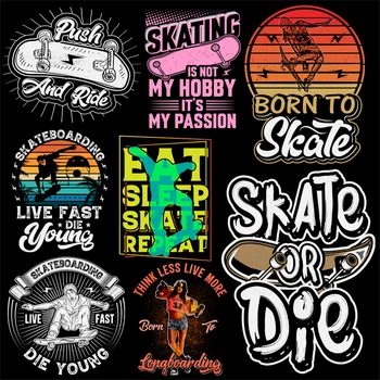 Moda si Personalizate skateboarding scrisori de Fier Pe Transfer Patch-uri pentru Haine DIY T-shirt Fuzibile Patch Aplicatiile Decor