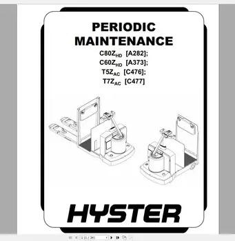 Hyster Clasa a 3-Motor Electric cărucioare Manuale de Reparații 2021 (HTML+PDF)