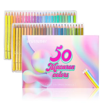 Brutfuner Macaron 50 De Culori Creion Colorat Profesionale Pastel Colorat Creioane De Desen Bomboane De Culoare Creioane Pentru Arta Kit De Consumabile