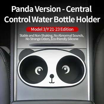 Pentru Tesla Model 3 Y Central De Control Cana De Apa Titularul Panda Desene Animate Masina De Cana De Apa Limitator De Băuturi Suport Auto Accesorii De Interior