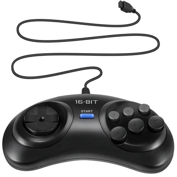 2 Buc Controler de Joc pentru SEGA Genesis pentru 16 Biți se Ocupe de Controler 6 Buton Gamepad pentru SEGA MD Jocul Accesorii Negre