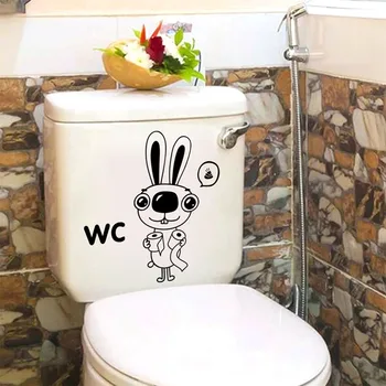 Engleză logo-ul autocolant WC iepure camera de zi dormitor baie camera auto-adeziv decor detașabile din PVC autocolant de perete