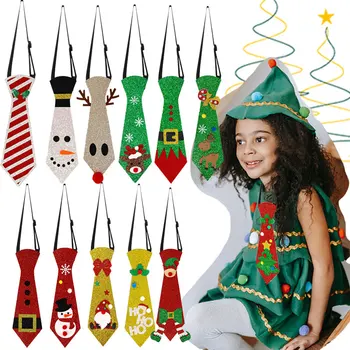 Reglabil Corzi De Crăciun Legături Moș Crăciun, Om De Zăpadă,Pom De Crăciun, Cravată Simțit, Fericit Cadou De Ziua De Nastere, Anul Nou,Accesorii Costum
