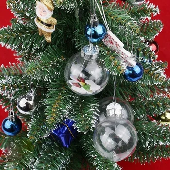 6pcs Crăciun Baubles Clare Transparente Completabile Bile de Crăciun Copac Agățat Ornament Nunta Mas Party Decor Acasă