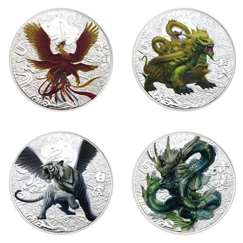 4buc/set China Patru Mari Divin Fiare Medalii Comemorative de Argint, Monede de Colecție de Suveniruri