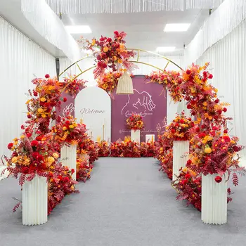 Nunta Chineză Aranjament Floral Decor De Nunta In Aer Liber Fundal Recuzită Bine Ati Venit Zonă De Petrecere A Afișa Etapă Decor