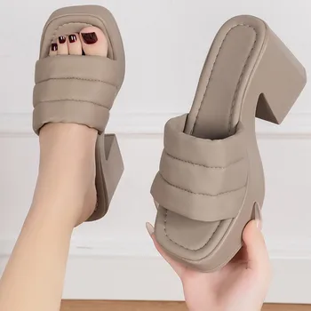 2024 Vara Noi Femei pe Platforma Confortabil cu Toc Sandale Sexy Confortabil în aer liber Deget de la picior Deschis Petrecerea de Nunta Flip-flops
