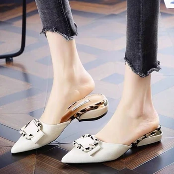 Stil coreean a Subliniat Femeilor în aer liber, Papuci de casă 2023 Noua Moda Talpă Moale Respirabil Rezistenta la Uzura de Vară Pătrat Pantofi cu Toc