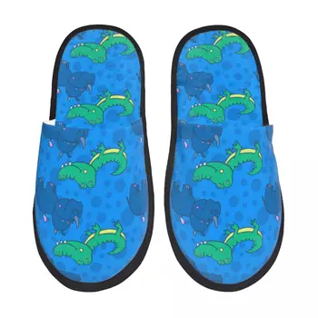 Cu Blană Papuci De Casă Zâmbind Crocodil Rinocer Deget De La Picior Deschis De Pluș Spuma Slide Papuci De Iarnă Pantofi De Interior