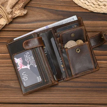 RFID anti-furt din piele barbati portofel de sex masculin clip pungă portofel stil casual scurt geanta piele retro de lux titularul cardului de afaceri