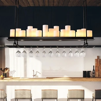 Nordic a CONDUS Candelabre din Sticlă de Iluminat Lumânare Lumini Plafon pentru Living Sufragerie Decor Acasă Bucătărie Agățat de Bara de Lampi