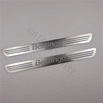 Pentru Citroen Berlingo B9 MK2 2008-2019 ultrathin din oțel inoxidabil pragul de paza placa pedala de bun venit Anti-zero accesorii auto