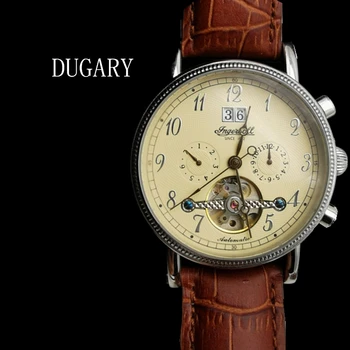 DUGARY automat mechanical ceas Tourbillon Mens Mecanice Ceas rezistent la apa de înaltă calitate de brand de afaceri Ceas de mână