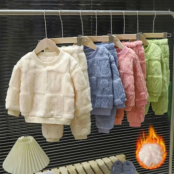 Baby Girl Haine Pentru nou Nascuti, Seturi de Îmbrăcăminte de Toamna Iarna Copii Băieți Plus Lână Pulover Cald Topuri Pantaloni 2 buc Costum 0-2 Ani