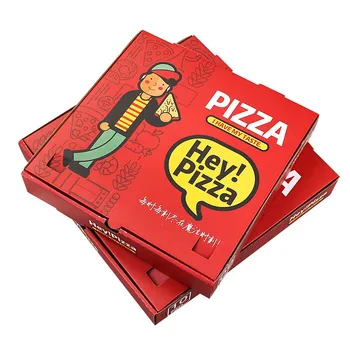 Personalizate productWholesale Personalizate Imprimate Cutie de Pizza Ieftin Ambalaje din carton Ondulat de Hârtie Cutii de Pizza cu Logo-ul 8 12 14 16 Inch Alimentare
