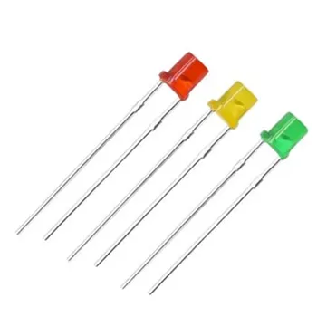 50PCS F3/3MM plat roșu roșu galben galben verde părul în verde LED șirag de mărgele cu diode emițătoare de lumină