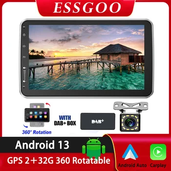 360 Rotativ Mașină Multimedia Player Android Carplay 13 Universal Auto Radio Player Video, GPS WiFi 10 Inch Drehbar Autoradio
