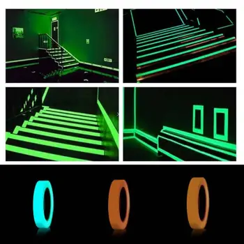 Luminoase Fluorescente Banda Adeziva Pentru Decorarea Acasă Glow-in-the-întuneric Banda Auto-adeziva de Siguranță de Avertizare Bandă Adezivă