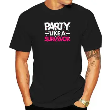 Petrecere Ca Un Supraviețuitor Amuzant Cancerul De Sân Conștientizare Tricou Top T-Shirt De Familie În Aer Liber Bumbac Barbati Topuri Tricouri Camisa