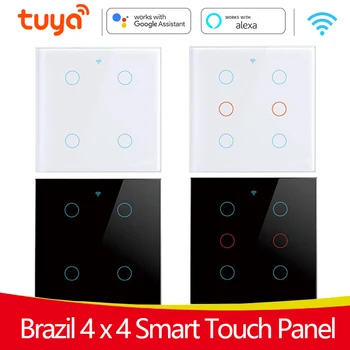 Brazilia 4x4 Tuya WiFi Smart Switch RF433Mhz Touch Panel 4/6 Banda de Distribuție Comutator de Lumină APLICAȚIA Control Vocal Cu Alexa de Start Google