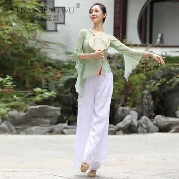 Elegant Clasic Chinez Dans Tricou Maneci Lungi Evazate Sexy Performanță Îmbrăcăminte De Corp Rima Sus Dansatoare Practică Purta Plus Dimensiune