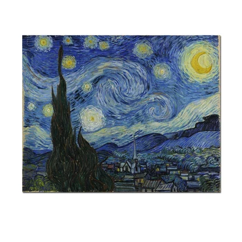 Noapte înstelată de Vincent Van Gogh Pictura in Ulei pe Panza Art Decor de Perete HD Panza de Imprimare Imagini