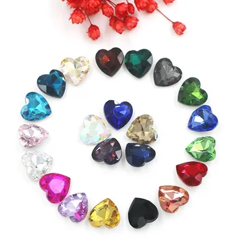 În formă de inimă Subliniat de sticlă de jos a pietre de cristal DIY Ceas si caciula accesorii bijuterii