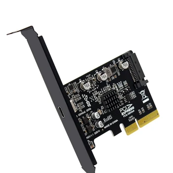 2X USB PCIE Card de Tip C PCI-Express 4X USB 3.2 Gen 2X2 (20Gbps) ASM3242 Chipset-ul Pentru Windows 8/10/Linux