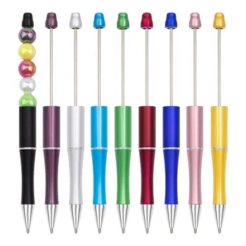5Pcs DIY Plastic Beadable Pen Șirag de mărgele Pix Cadou pentru Copii Personalizate, Pixuri Pix Semnătură