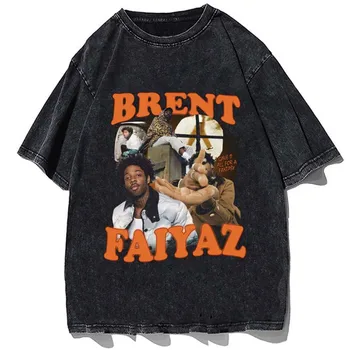 Brent Faiyaz Epocă Teuri Supradimensionate Bumbac T-shirt cu Maneci Scurte Streetwear Spălat Tricou Barbati pentru Femei de Moda Hip Hop Tricouri