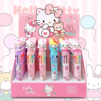 Hello Kitty 10-culoare Pix Cu Valoare Mare Și Drăguț Desene animate Apăsarea Stilou Inima Fetei 10-culoare de Mână Pen en-Gros