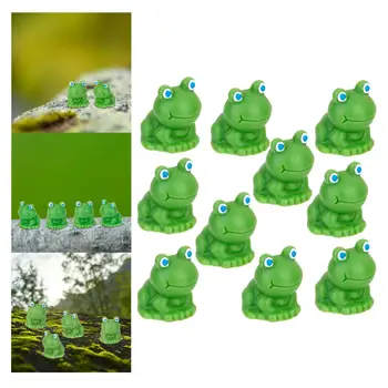 10buc Kawaii figurina Broasca decor mini grădină zână animal statuie în Miniatură Bonsai DIY Rasina de Artizanat Mini Peisaj Ochi Albastru