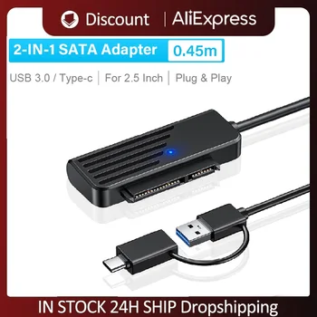 SATA to USB Adapter 2-în-1 USB3.0 Tip c pentru SATA de 2.5