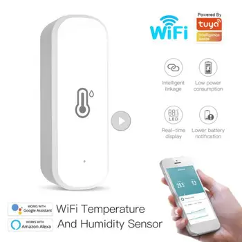 Temperatura Senzorului De Umiditate A Lucra Cu Alexa Casa Tuya Wifi Smart Home Termometru Inteligent Viața Control Mini Control Vocal